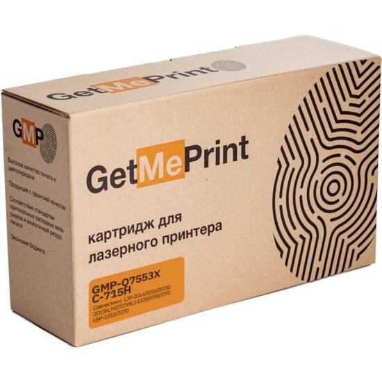 Картридж Get ME Print GMP HP Q7553X/C-715H 7000 стр для принтеров HP LaserJet P2010-ser, /P2014/ P2015/M2727, Canon LBP-3310/3370