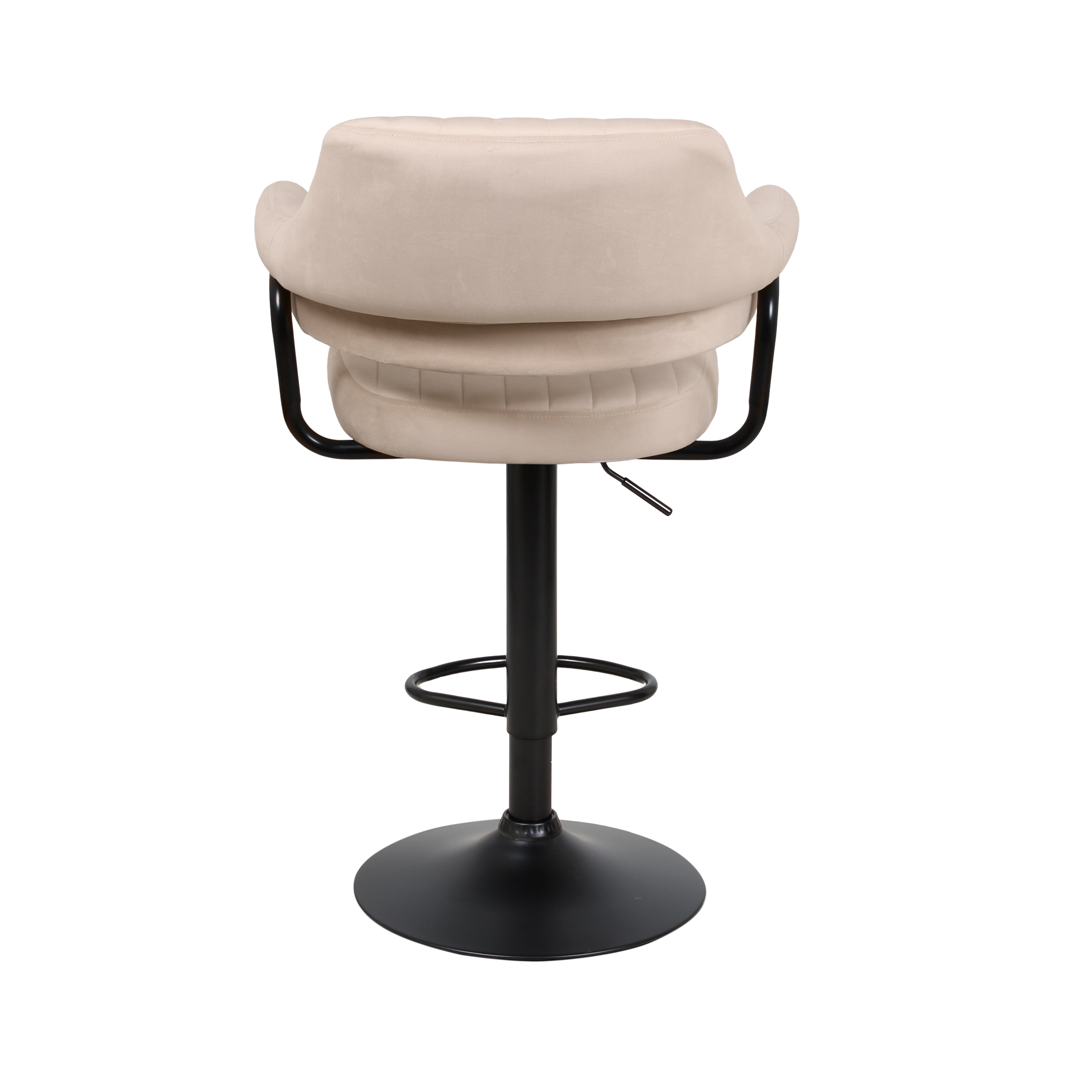Барный стул Кантри WX-2917 цвет сиденья бежевый велюр, цвет основания чёрный - фотография № 4