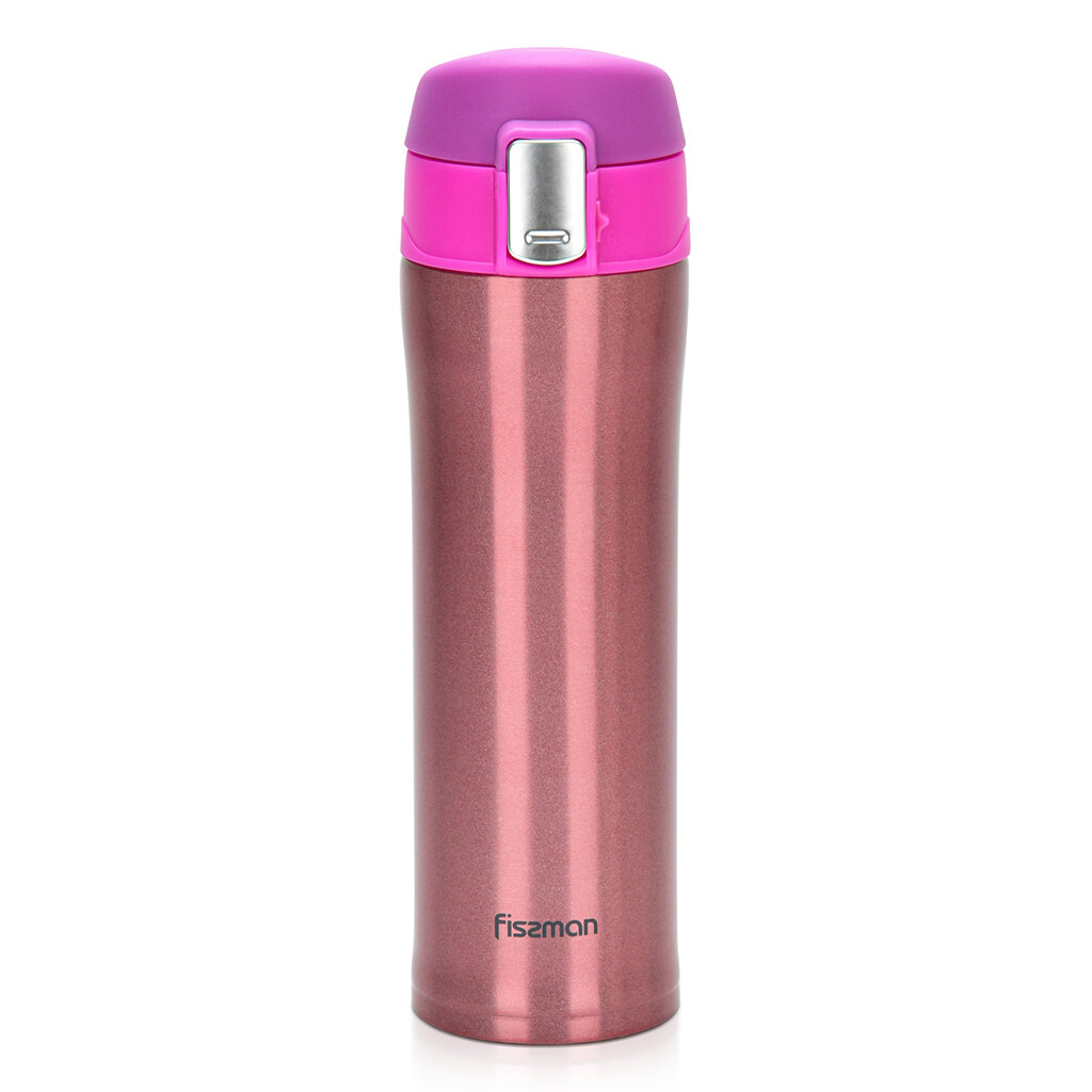Термокружка Fissman 450 мл, цвет розовый (нержавеющая сталь) (9626)