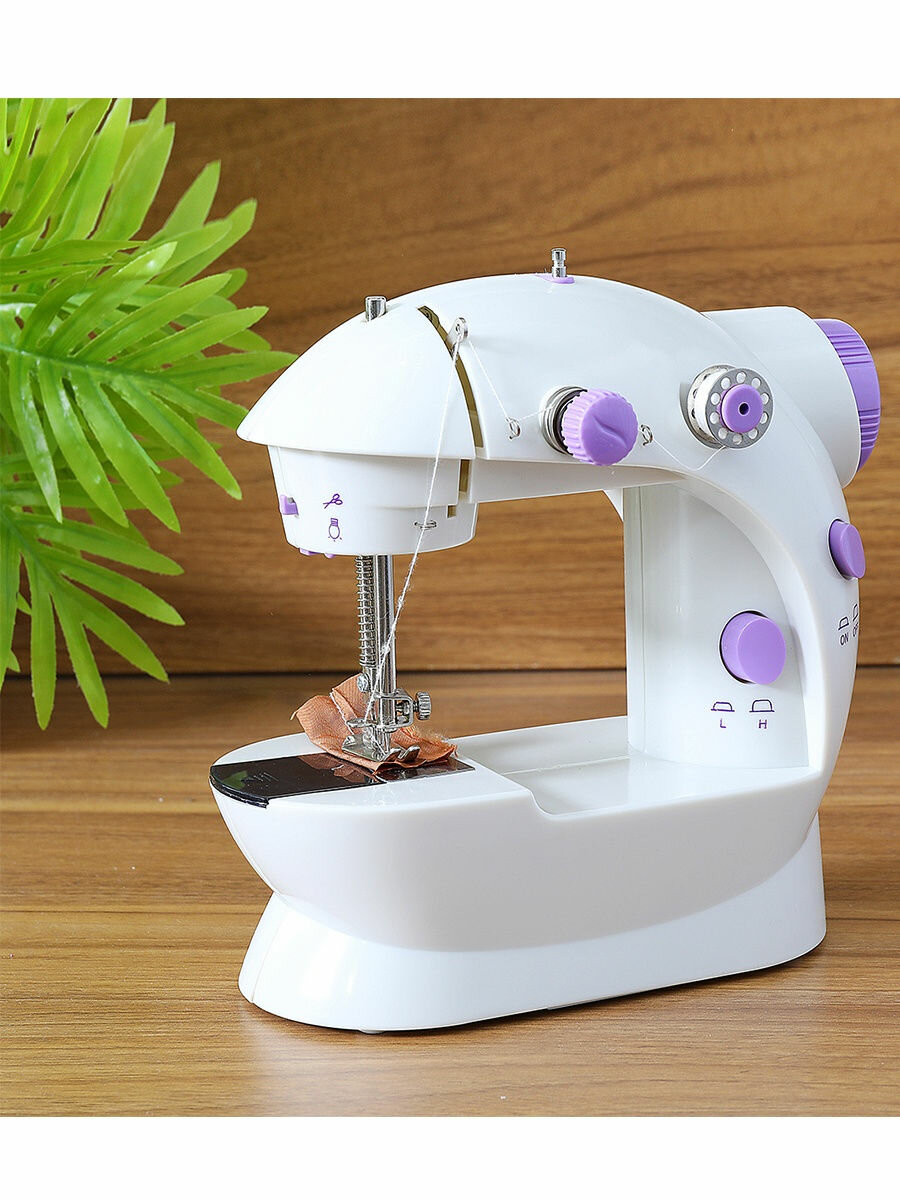 Мини портативная швейная машинка, машинка с ножной педалью, mini sewing machine SM-202A