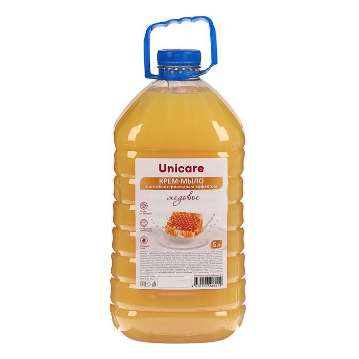 Unic Крем-мыло UNICARE «Медовое» антибактериальное ПЭТ жидкое 5 л