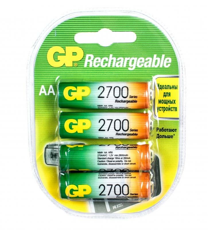 Аккумулятор 2700 mAh GP 270AAHC-2CR4 AA 4 шт