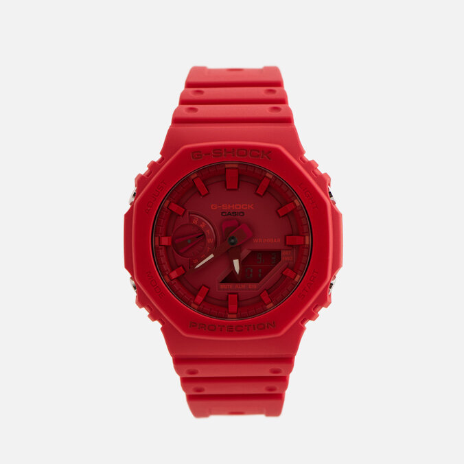 Наручные часы CASIO G-SHOCK GA-2100-4AER Octagon Series красный , Размер ONE SIZE
