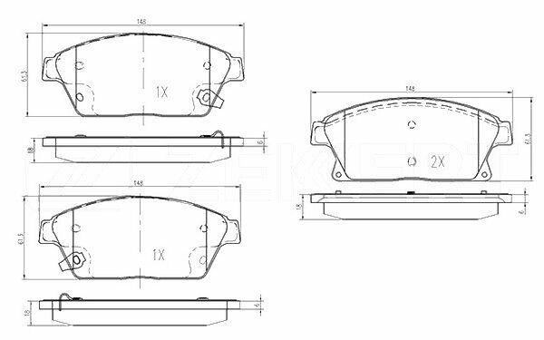 Колодки тормозные передние Cadillac ATS 13- Chevrolet Cruze (J300 305 308) 09- Opel Astra J 09-