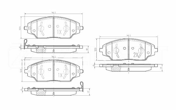 Колодки тормозные передние Chevrolet Aveo (T300) 11-