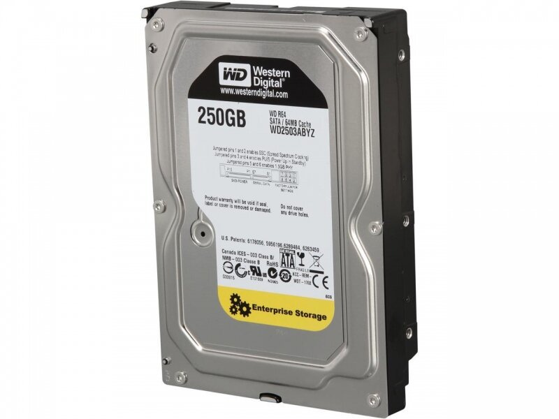 Для домашних ПК Western Digital Жесткий диск Western Digital WD2503ABYZ 250Gb SATAIII 3,5" HDD