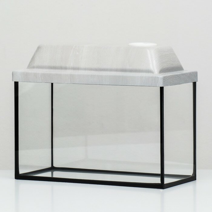 Пижон Аквариум прямоугольный с крышкой, 10 литров, 32 x 15 x 21/26 см, беленый ДУБ - фотография № 3