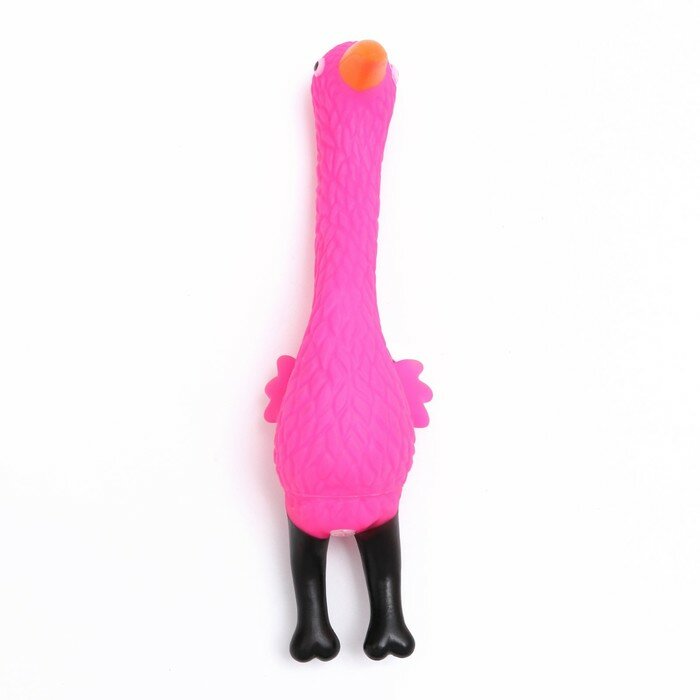 Игрушка пищащая "Фламинго" для собак, 22,5 см, розовая - фотография № 2