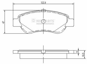 Колодки тормозные передние Toyota Yaris 05>12 Daihatsu Charade 11> NIPPARTS J3602122