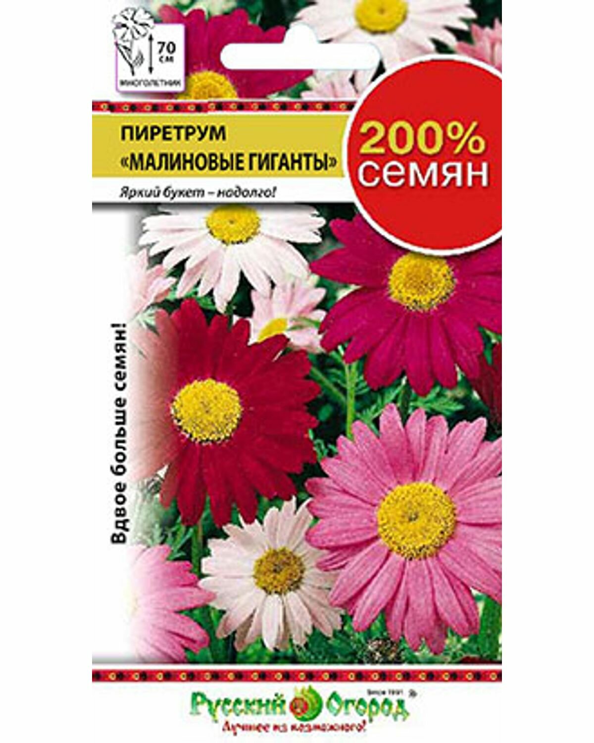 Цветы Пиретрум Малиновые гиганты (200%) (04г)