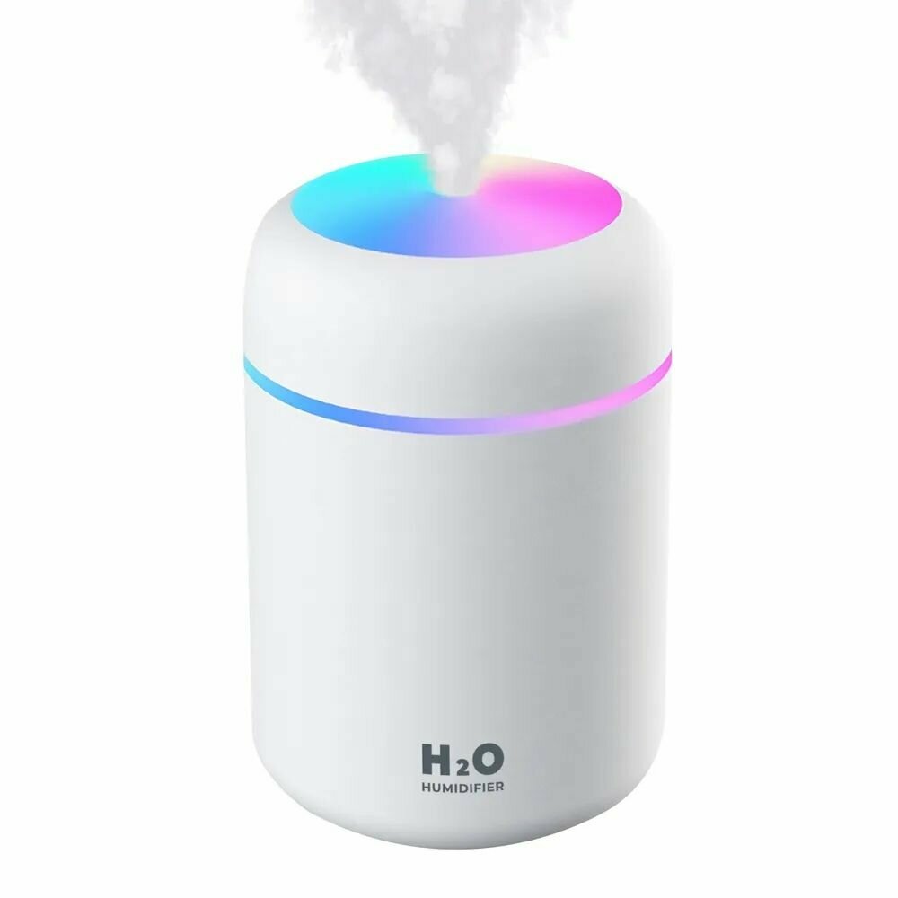 Увлажнитель воздуха H2O, портативный с LED подсветкой - фотография № 1
