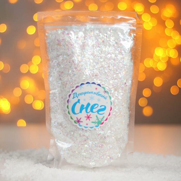 фото Школа талантов Снег искусственный сыпучий для декора «Блёстки» 110 г