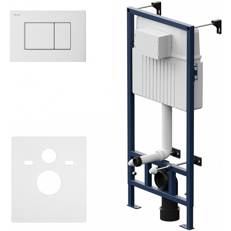 Инсталляция для подвесного унитаза AM.PM ProC I012707.0201 клавиша глянцевый белый, +звукоизолирующая прокладка