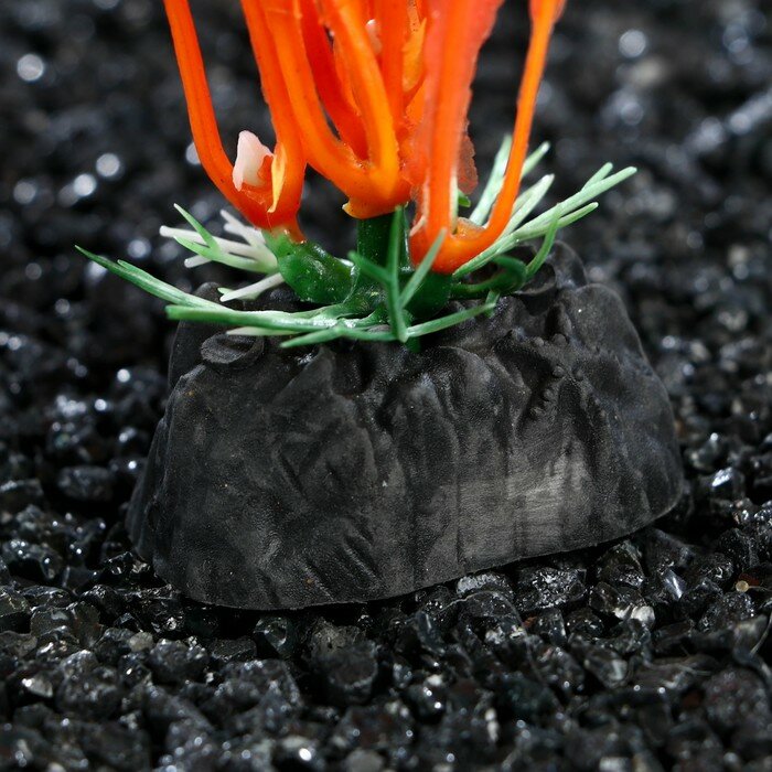 Растение искусственное аквариумное, 3 х 13 см, оранжевое - фотография № 3