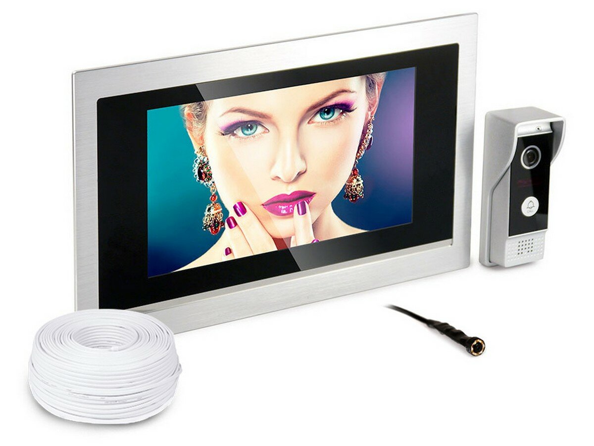 Комплект HD видеодомофон и миниатюрная камера (HDcom S-101AHD и KDM-5405B) - домофон для дома / подъездные домофоны