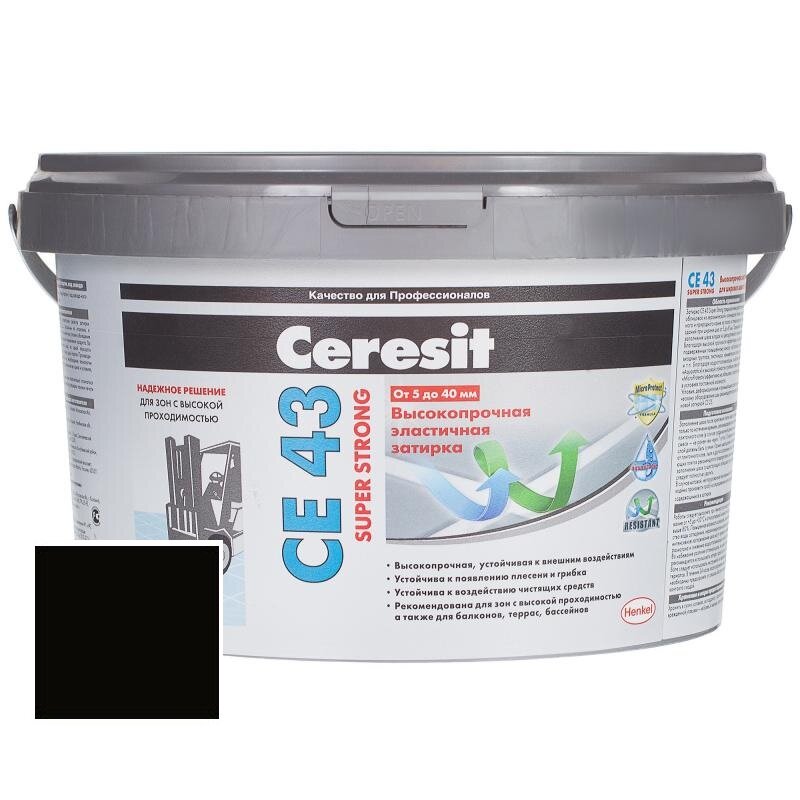 Затирка Ceresit СЕ 43/2 Super Strong высокопрочная Графит 16 (2 кг)