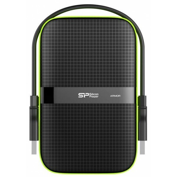 Внешний жесткий диск Silicon Power USB 3.0 4Tb SP040TBPHDA60S3K A60 Armor 2.5 черный/зеленый