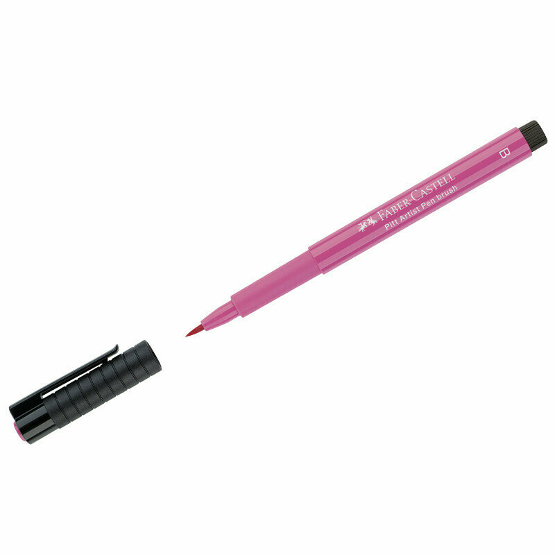 Ручка капиллярная Faber-Castell "Pitt Artist Pen Brush" цвет 129 розовый, пишущий узел "кисть", 290114