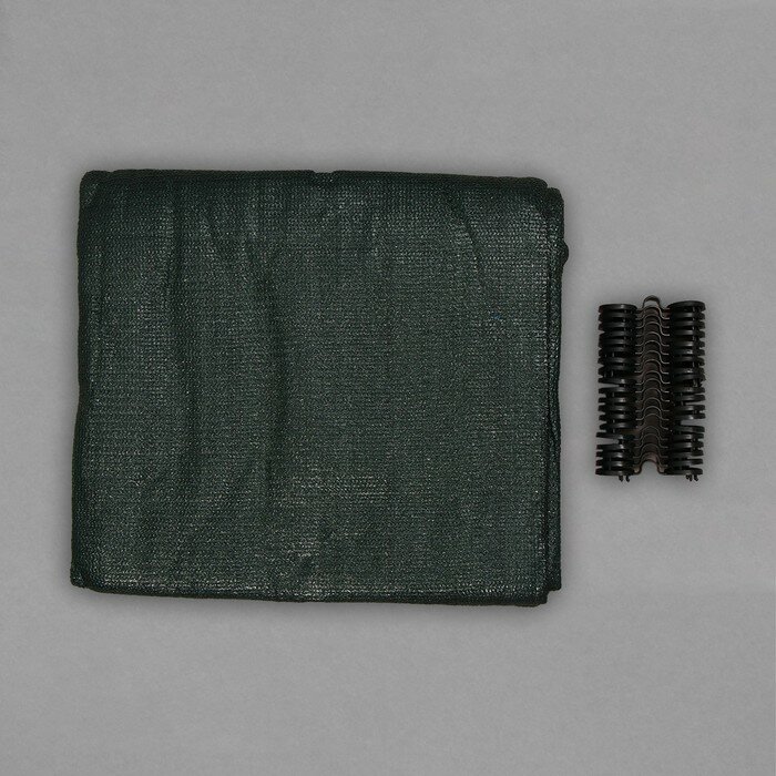 Сетка затеняющая, 5 × 4 м, плотность 80 г/м², зелёная, в наборе 19 клипс - фотография № 4