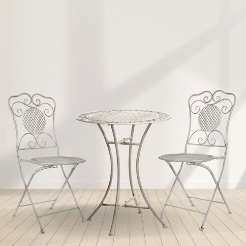 Edelman Комплект садовой мебели Ферарра: 1 стол + 2 стула белый *