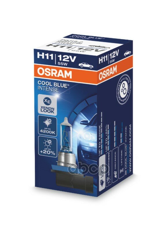 А/Лампы Cool Blue Intense H11 12v 55w Pgj19-2 (1 Шт.) Osram арт. 64211CBI