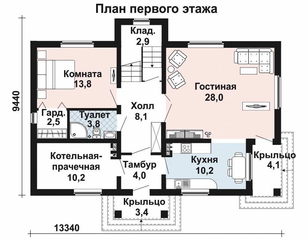 (167м2, 13х11м) Готовый проект дома из газобетона с мансардой и балконом - AS-738 - фотография № 3