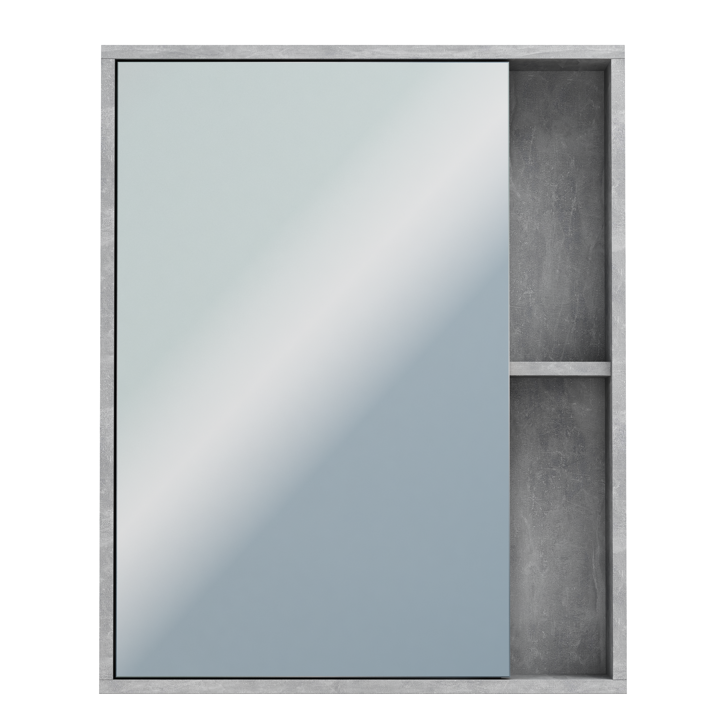 Шкаф-зеркало "Я мебель" Лотос 60 бетон натуральный, 60.7х14.6х68.4 см - фотография № 2
