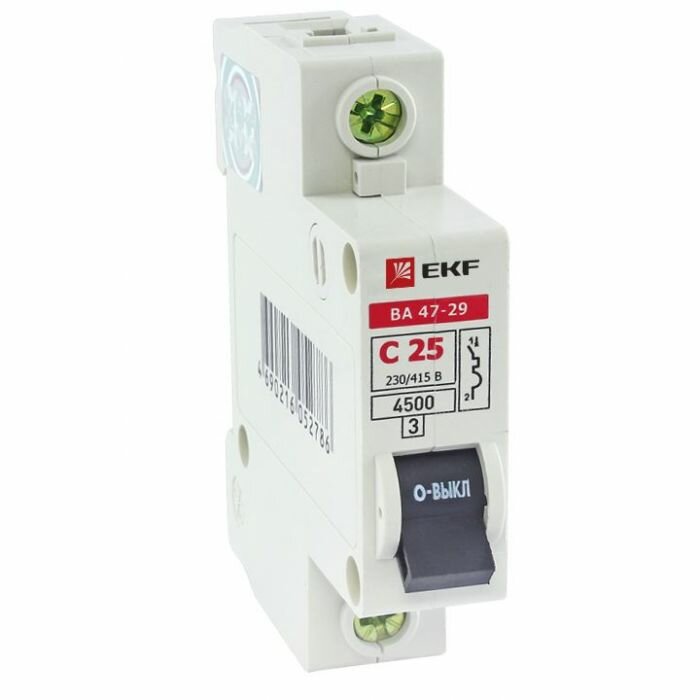 EKF Автоматический выключатель 1P 63А (C) 4,5кА ВА 47-29 Basic mcb4729-1-63C