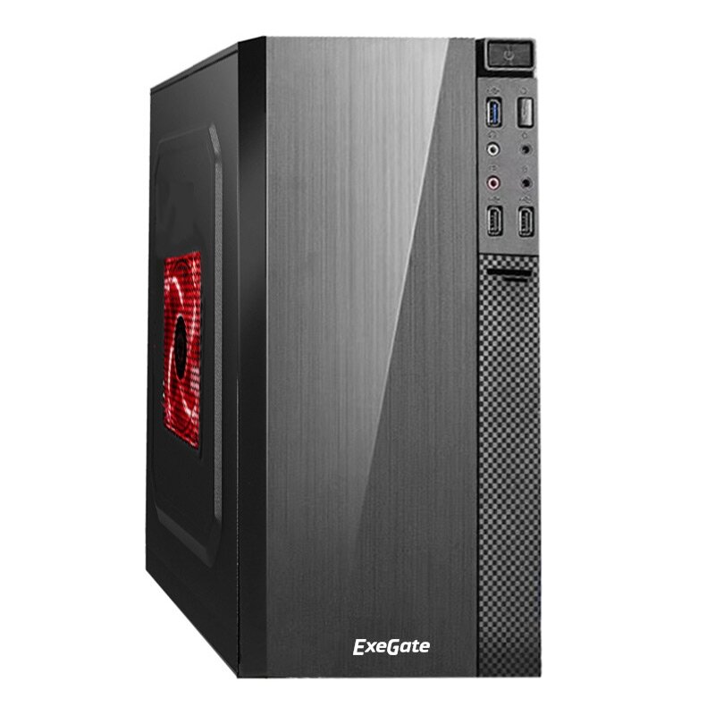 Корпус Minitower BAA-104U Exegate EX277807RUS Black, mATX, без БП, 2*USB+1*USB3.0, Audio