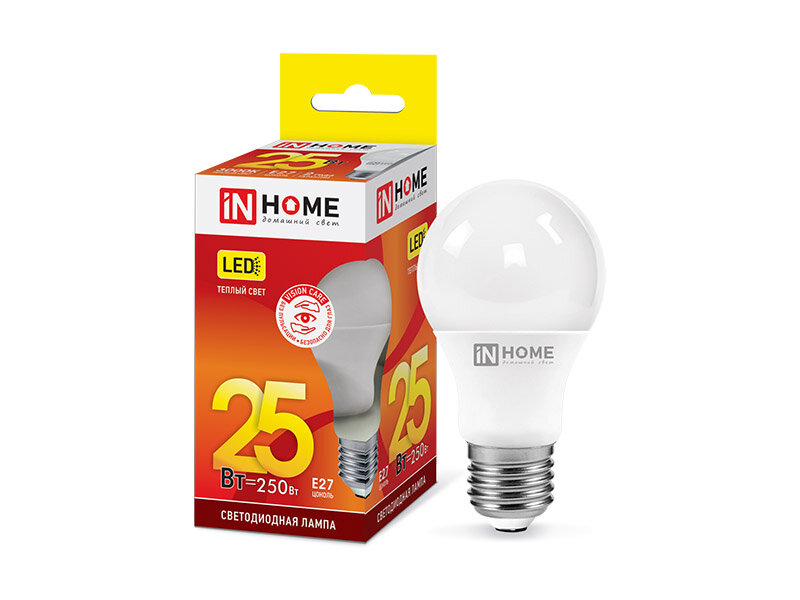 Светодиодные лампы IN HOME Лампа светодиодная LED- A70- VC 25Вт 230В E27 3000К 2000лм IN HOME 4690612024066