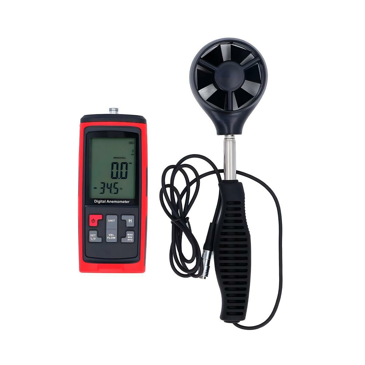 фото Анемометр термометр цифровой GT8915-HT (black) (Q24890GT8) - термоанемометр портативный. Измеритель скорости ветра анемометр крыльчатый.
