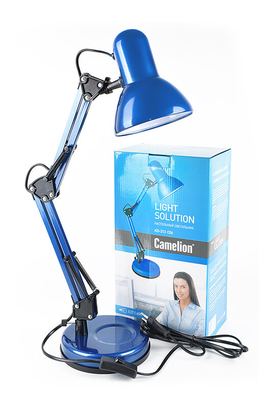 Camelion Настольный светильник E27 Camelion KD-313 C06 Blue (KD-313 C06 )
