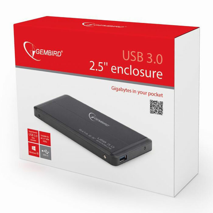 Корпус для HDD 2.5" SATA-USB3.0 Gembird EE2-U3S-2, черный