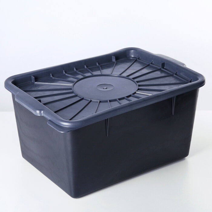 Контейнер для хранения с герметичной крышкой, 18 л, 36,5×26×25 см, цвет чёрный - фотография № 1
