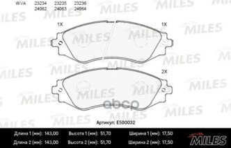 Колодки Тормозные Daewoo Leganza/Nubira Передние Ceramic Miles арт. E500032