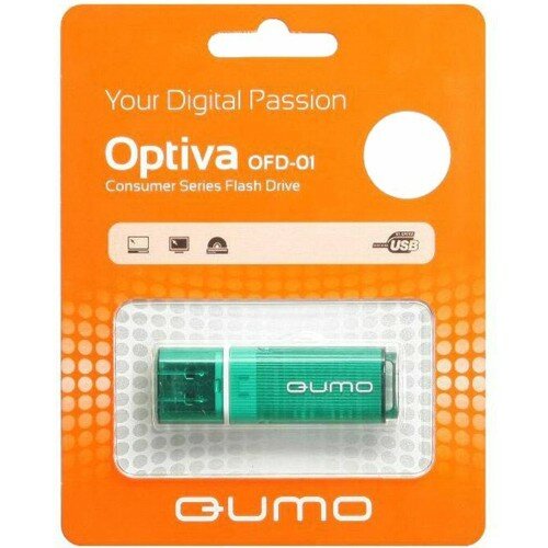 Флешка Qumo Optiva 01 16 Гб usb 2.0 Flash Drive - зелёная