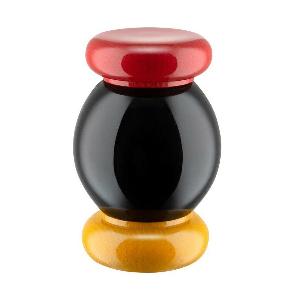 Мельница для перца, соли и специй ALESSI ES18 B, черный-желтый-красный - фотография № 1