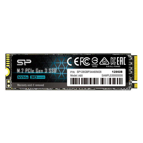 SSD накопитель Silicon Power M-Series SP128GBP34A60M28 128ГБ, M.2 2280, PCI-E x4, NVMe