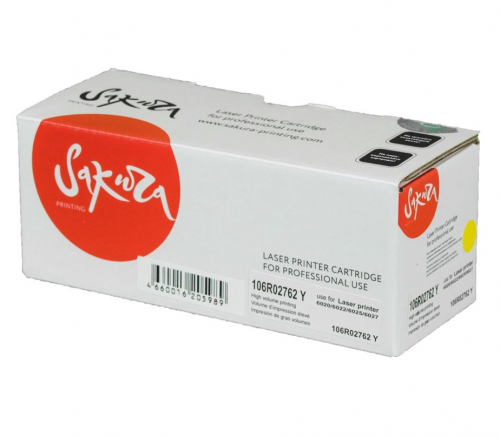 Картридж Sakura 106R02762 для XEROX WC6027/WC6025/Phaser6022/Phaser6020, желтый, 1000 к.