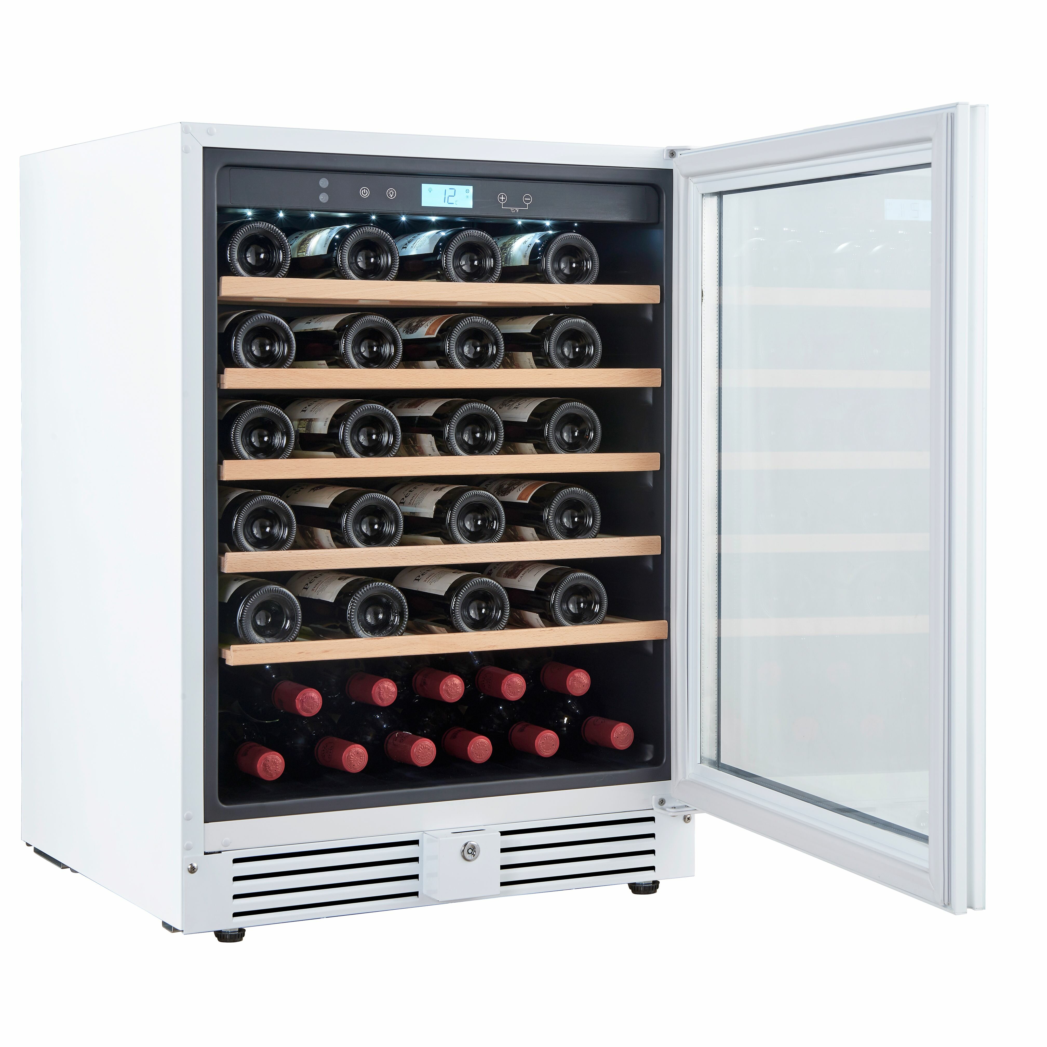 Винный шкаф Cellar Private CP051-1TWH, встраиваемый, однотемпературный, скрытая ручка, 51бут, белый. - фотография № 9