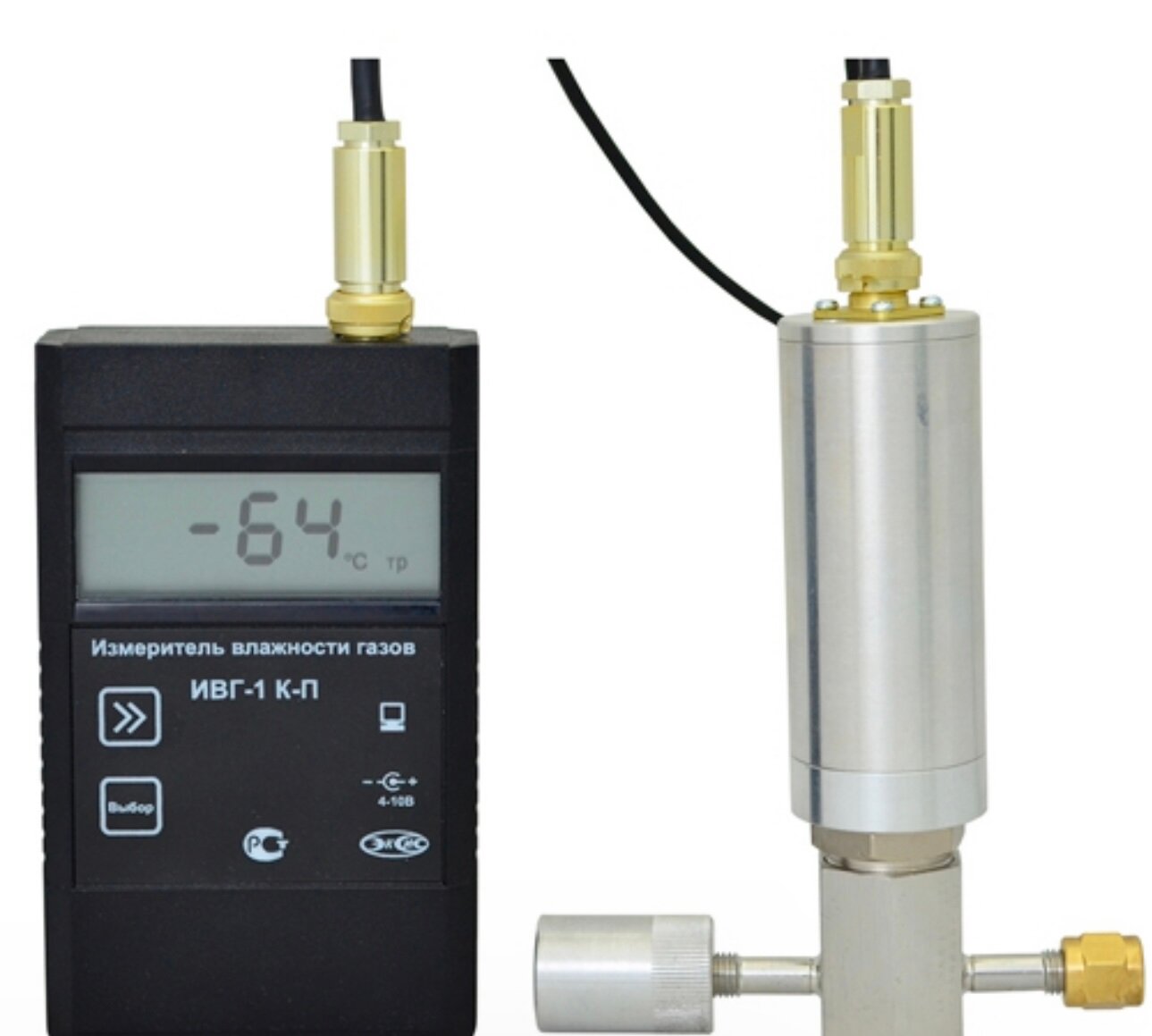 ИВГ-1 К-П — портативный одноканальный измеритель микровлажности газов (комплект измерительного блока и преобразователя ИПВТ-08-01-Д1-M20x1,5) - фотография № 1