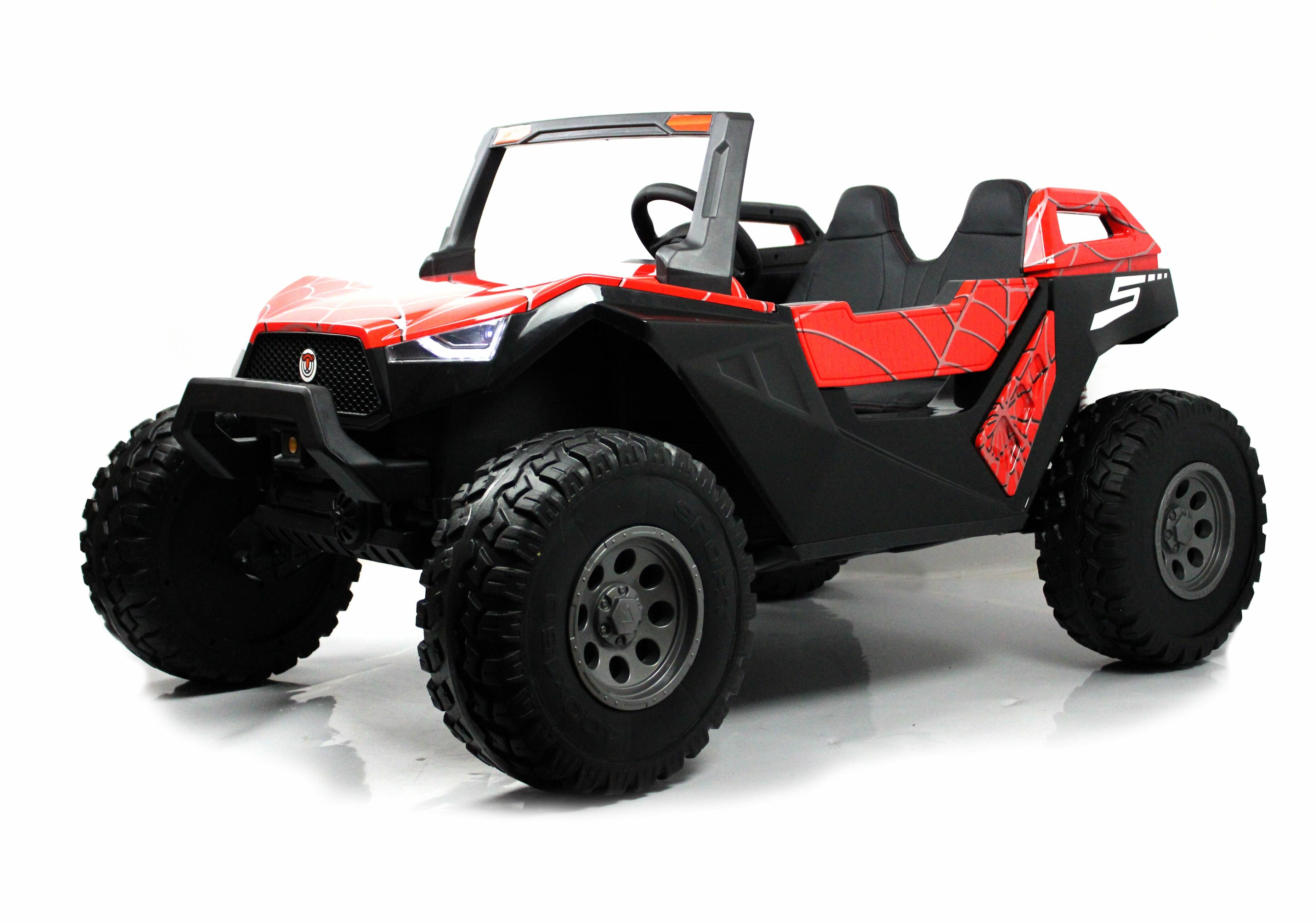 Детский электромобиль BAGGY, двухместный 4WD (нагрузка 100 кг.) - A707AA красный Spider