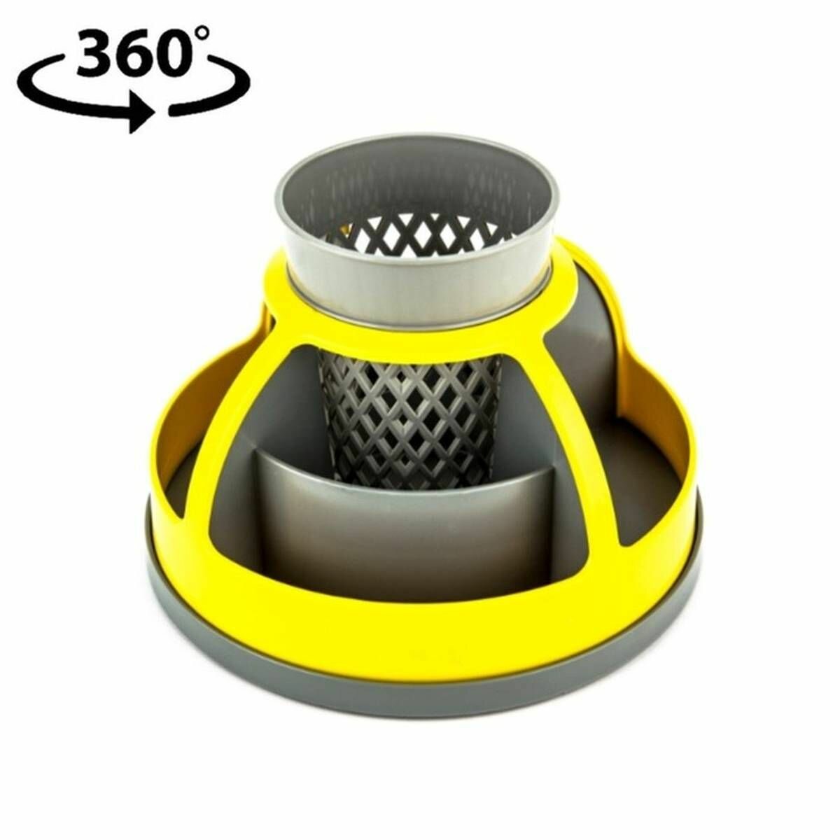 фото Подставка-органайзер для канцелярии Calligrata - Карусель, вращающаяся, желтая, 1 шт