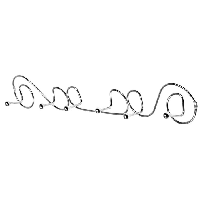 Доляна Вешалка настенная на 6 крючков Доляна «Меандр», 47×5×7 см, цвет хром - фотография № 1