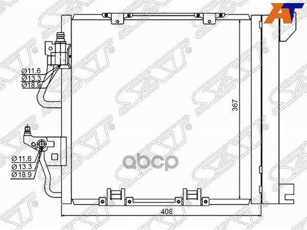 SAT STOP49394B0 Радиатор кондиционера OPEL ASTRA H 1.3TD/1.7TD/1.9TD Z19DT 04-10 // ZAFIRA B 1.7TD 05-