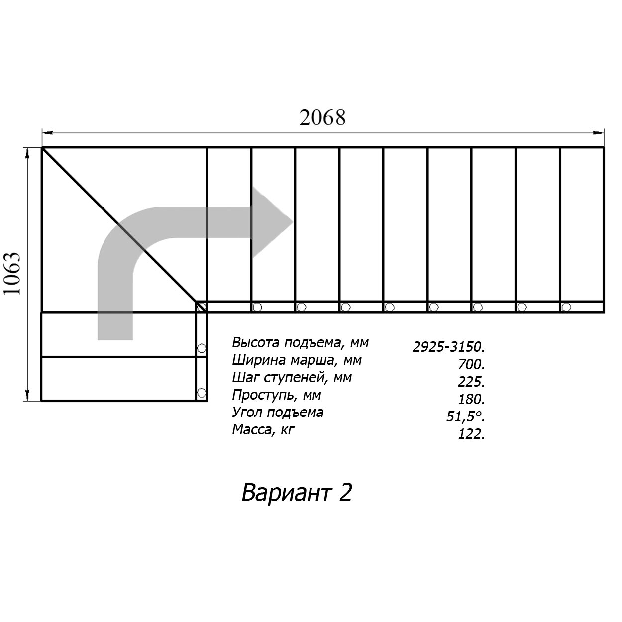 Модульная малогабаритная лестница Компакт 2925-3150 - фотография № 4