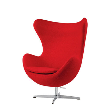 Кресло Egg Chair, тканевая обивка (красный)