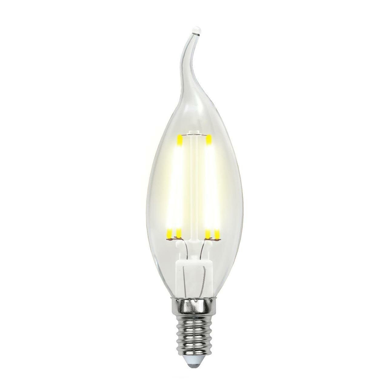 Uniel Лампа светодиодная филаментная (UL-00003248) Uniel E14 7,5W 3000K прозрачная LED-CW35-7,5W/WW/E14/CL GLA01TR