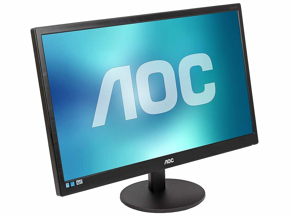 Монитор 21.5" AOC E2270SWN Black WLED, 1920x1080, 5ms, 200 cd/m2, 600:1 (DCR 20M:1), D-Sub, vesa