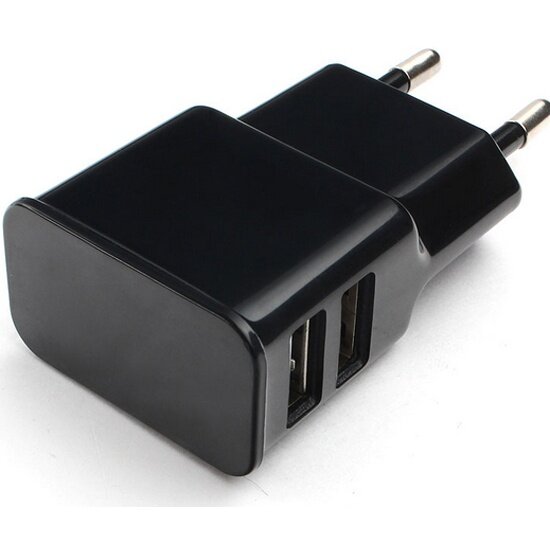 Сетевое зарядное устройство Cablexpert MP3A-PC-12 2.1A 2 х USB черный - фото №1